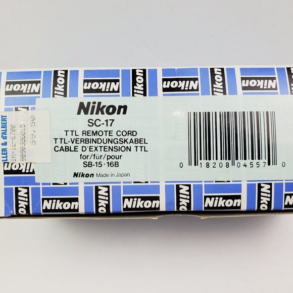 Nikon SC-17 Vintage TTL Remote Cord for SB-15/16-B Flash Box Manual Unused NOS - Picture 3 of 11